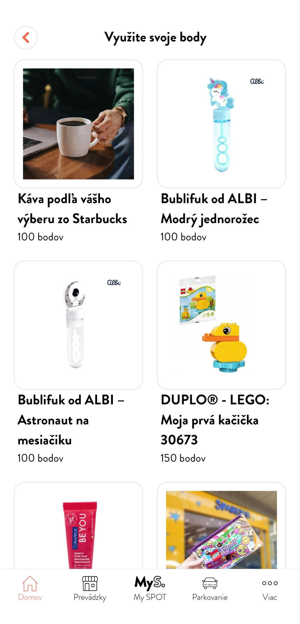 Odmeny za nakupovanie v aplikácii SPOT*